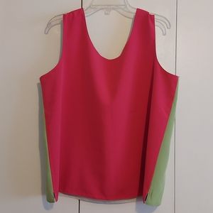 Vintage Colorblocked Reversible Four-in-One Top Size Medium Pink Green Blue